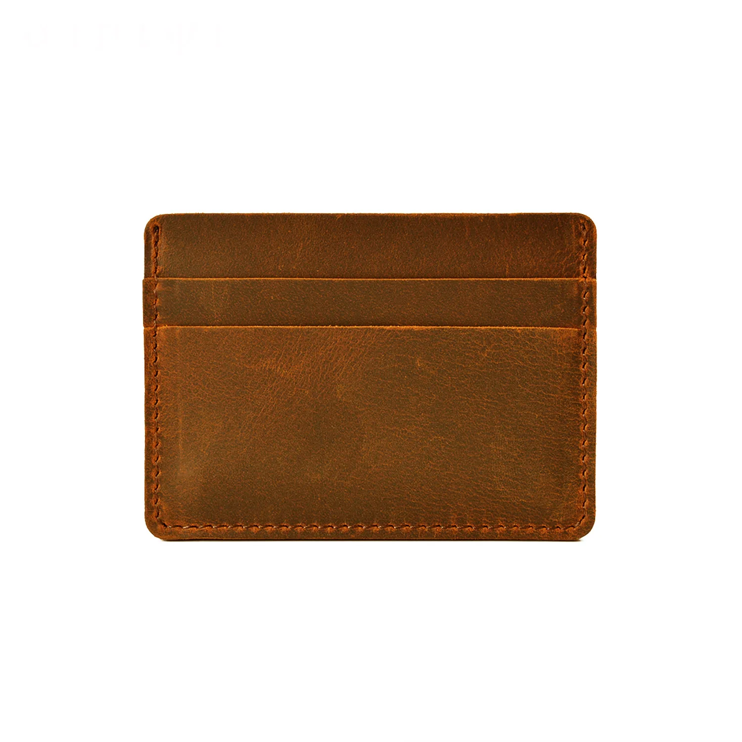 Men Credit ID Card Holders Vintage Design Crazy Horse Leather Customized Business Unisex Wallet Wholesale