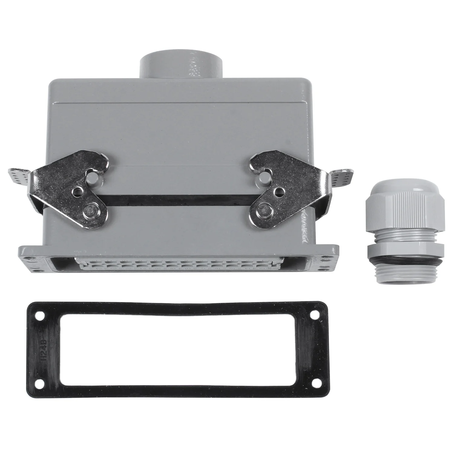 Rectangular H24B-He-024-1 Heavy Duty Connectors Power 24 Pin Cores Line 16A 500V Screw Feet Aviation Plug Socket,139x43x72Mm