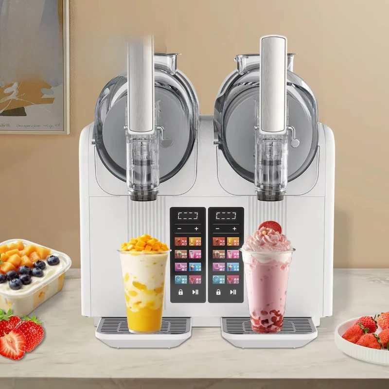Smart Touch Screen Double Cylinder Ice Cream Machine Double Flavor Ice Cream Machine Commercial Ice Cream Tools for Snack Bar