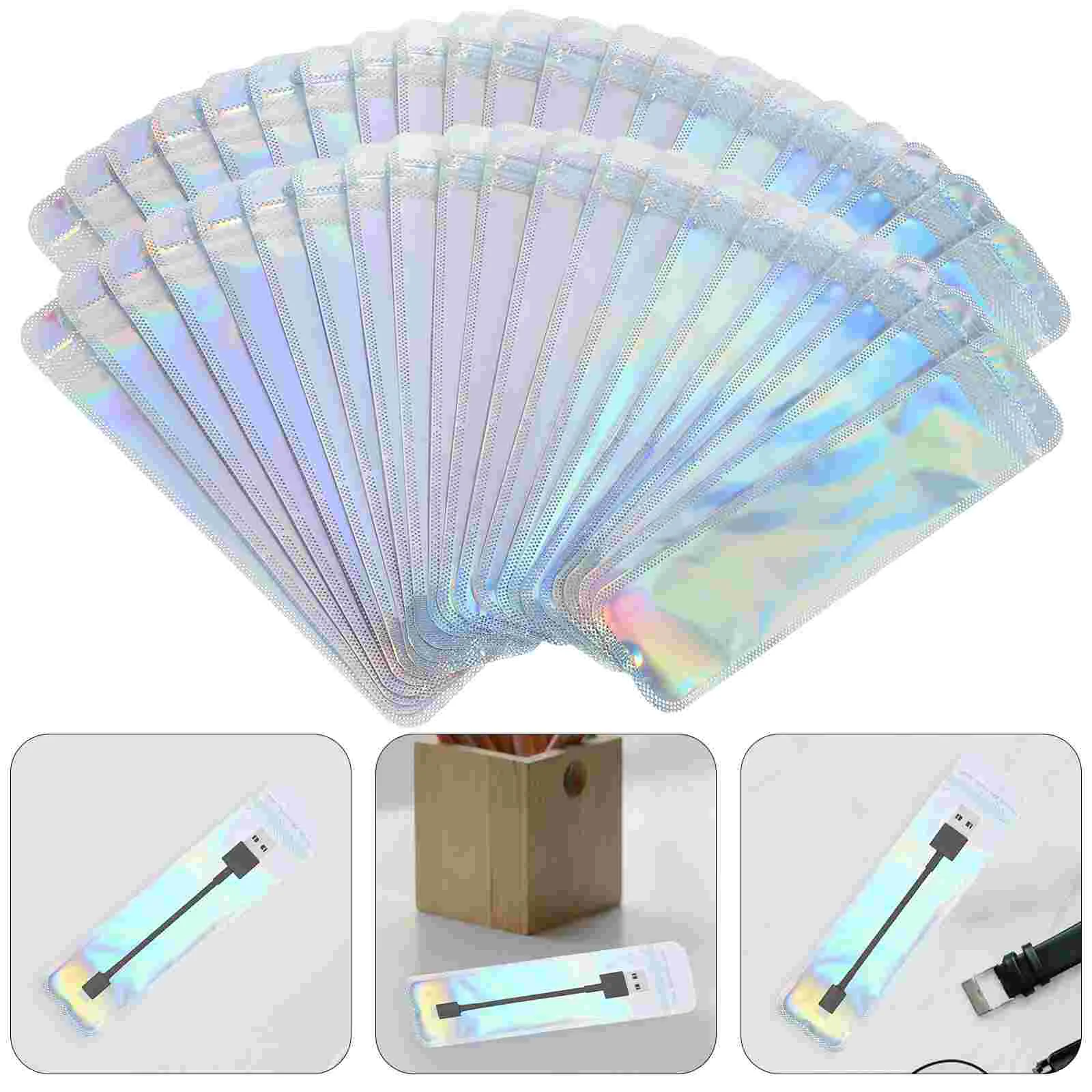 

100 Pcs Pencil Case Slim Bag Gift Bags Foil Zip-lock Pouch Pp Long Business Wrapping