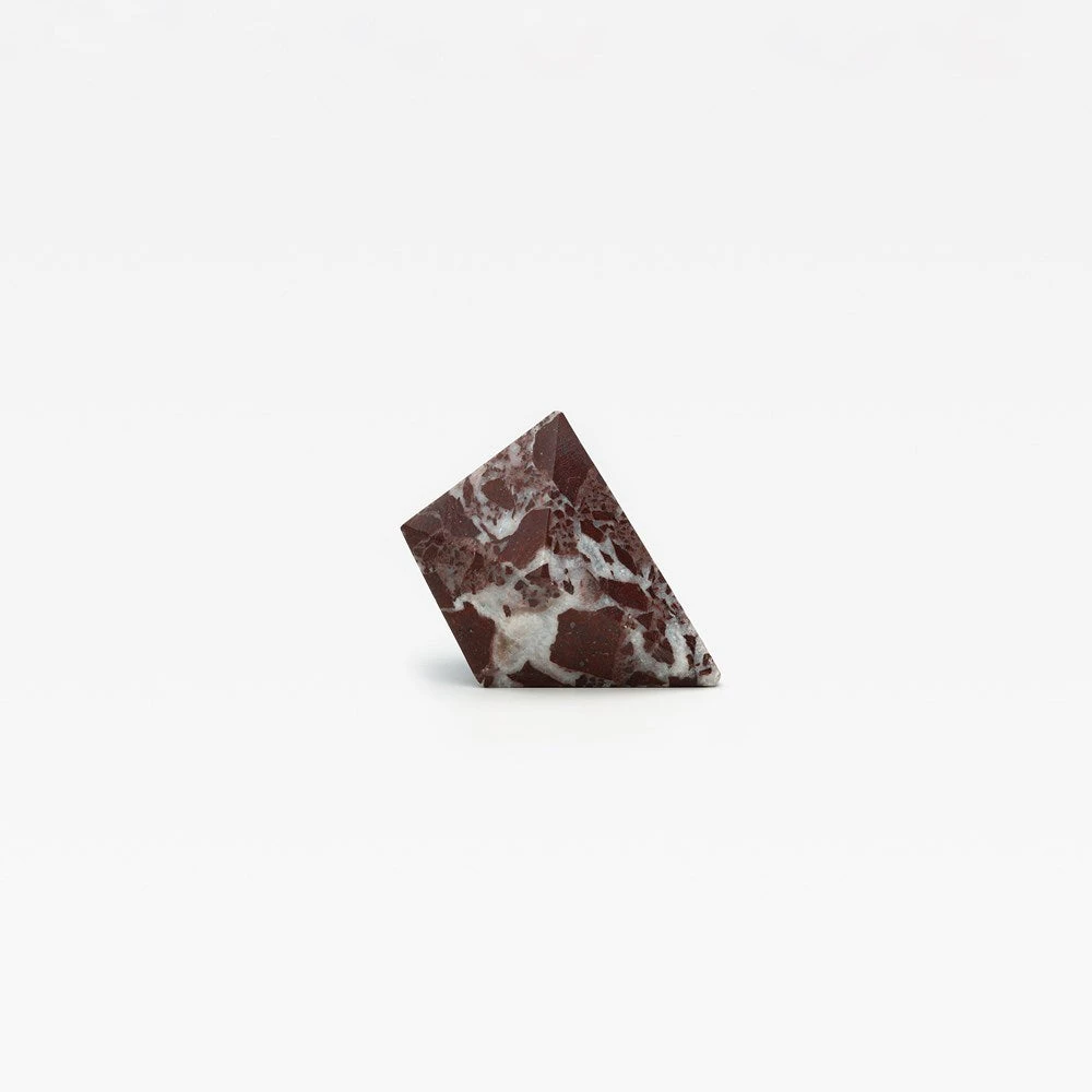 

Italian Prism Marble Knob Rosso Stone Luxury Natural Marble Handle for Wardrobe Coffee Shop Glass Door Creative Pull