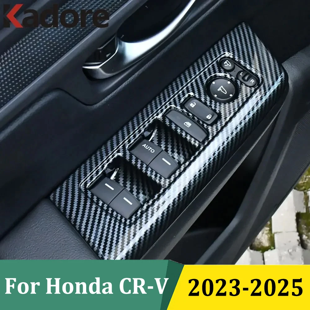

For Honda CRV CR-V 2023 2024 2025 Window Lift Switch Button Cover Trims Door Armrest Panel Frame Car Interior Accessories (LHD)