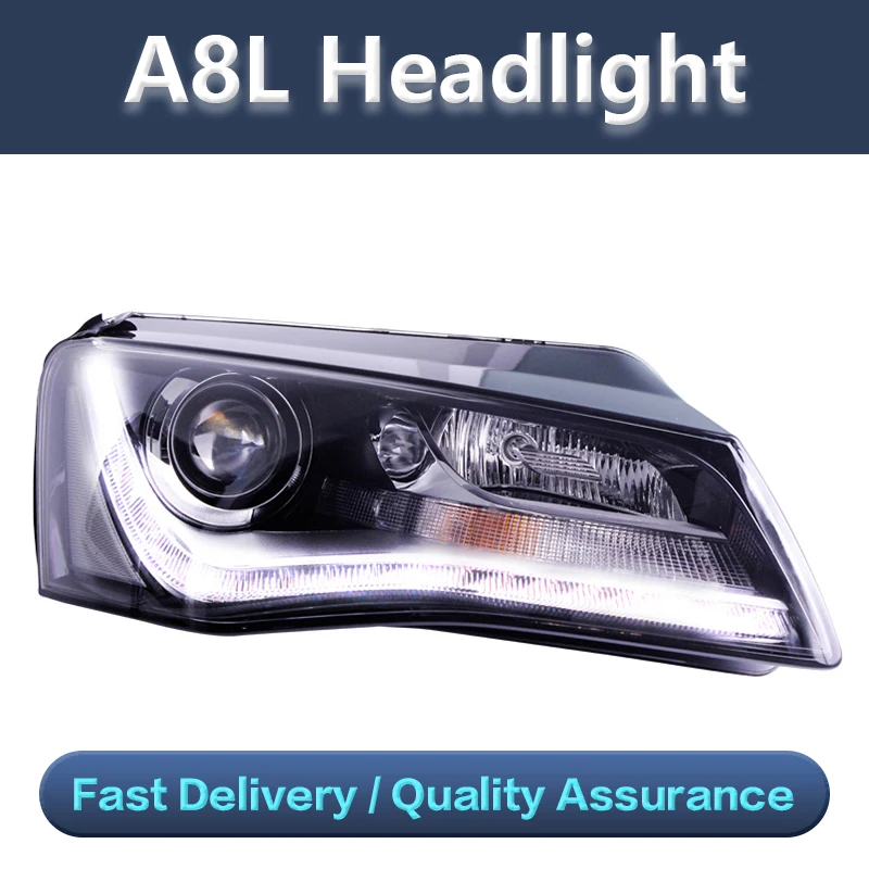 

Headlight Assembly for Audi A8L 211-2013 LED Daytime Running Lights Double Light Lens Original Xenon Lamp