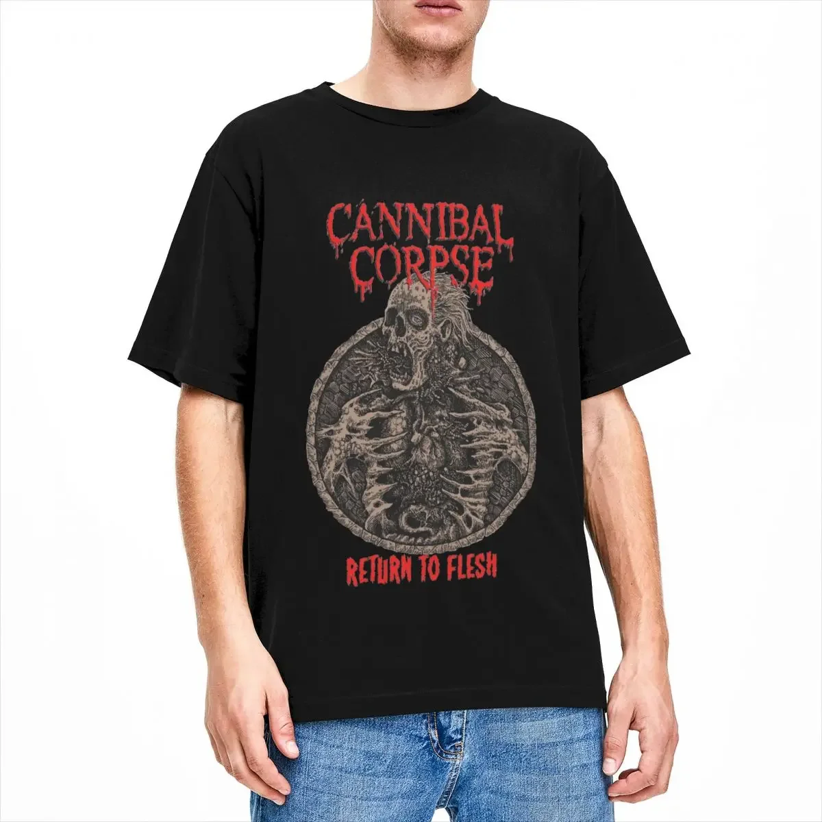 Men Women's Cannibal Corpse Return To Flesh T Shirt Apparel Death Band Cotton T-shirt Clothes Vintage Tee Shirt Adult