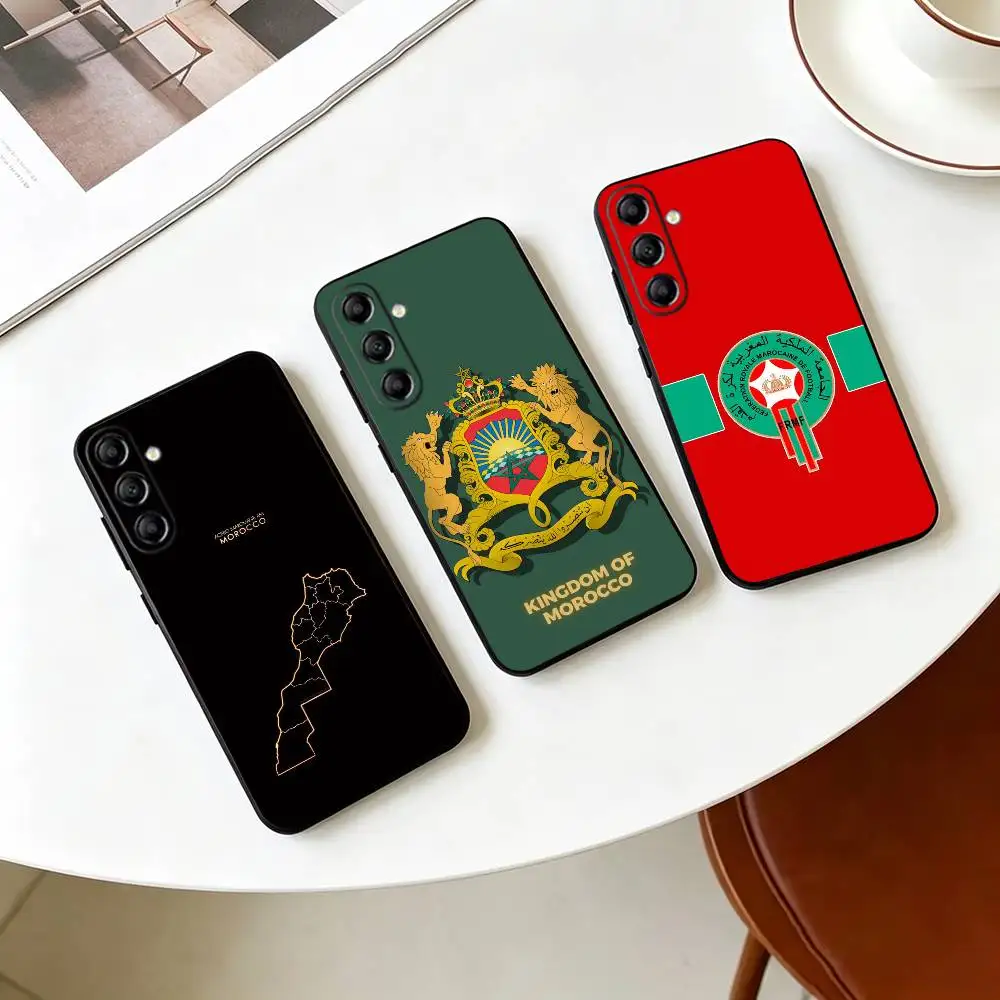 Moroccan Morocco Flag Passport Map  Phone Case Black Silicone Soft For Samsung Galaxy A73,A72,A71,A70,A53,A52,A51