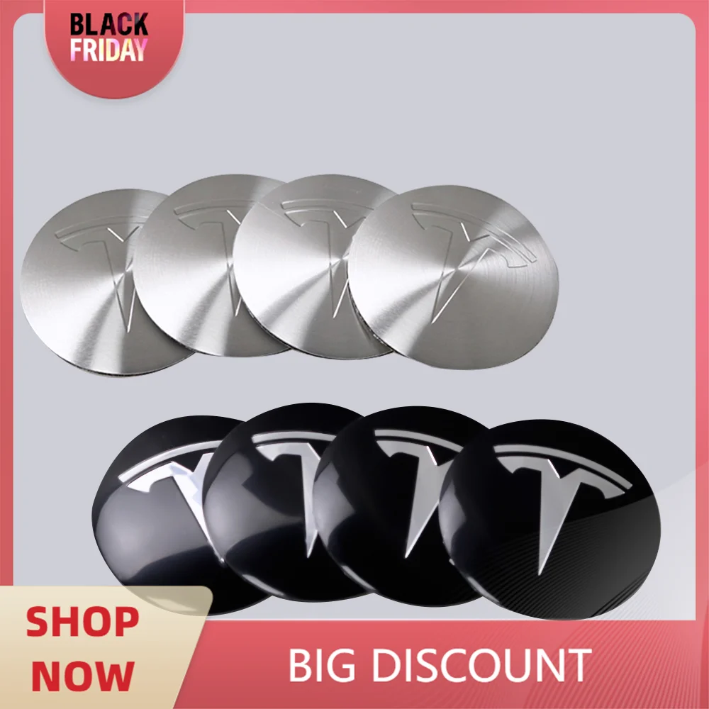 56mm Car Wheel Center Tire Dust Cover Sticker for Tesla Model 3 Model S Model X Model Y Roadster Invader Coil Mod WYE SpaceX