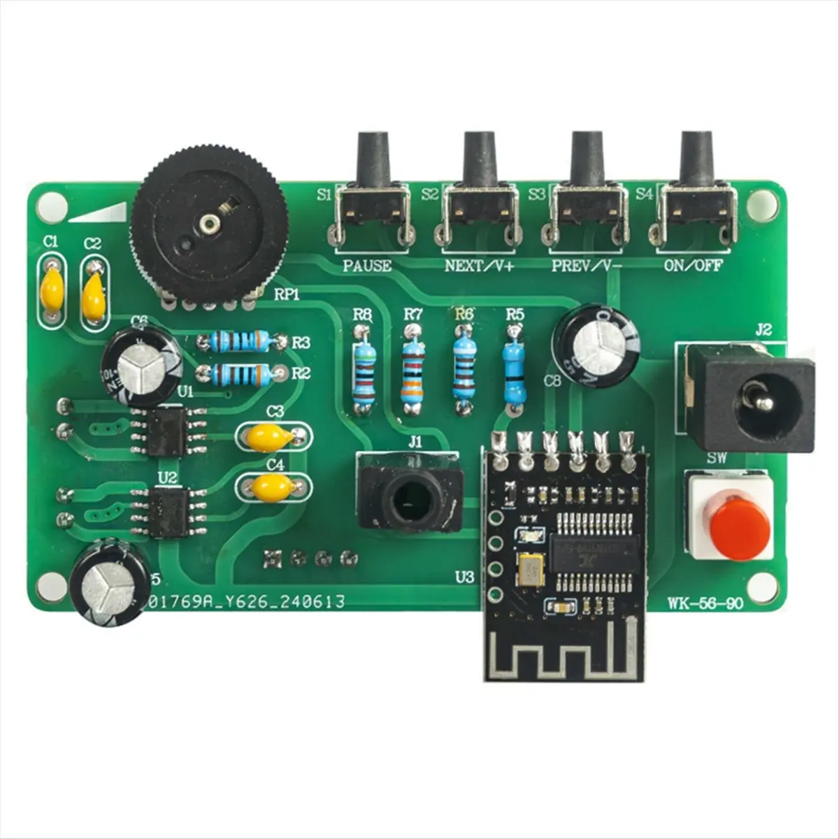 ABIU Dual-Channel Bluetooth Speaker Music Spectrum DIY Kit Welding Production Practice Circuit Board Parts WK-56-90