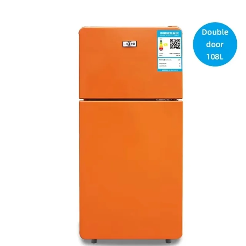 

Popular contestant Small 108L Double Door Retro Refrigerator Household Color Circular Arc Door Refrigerato