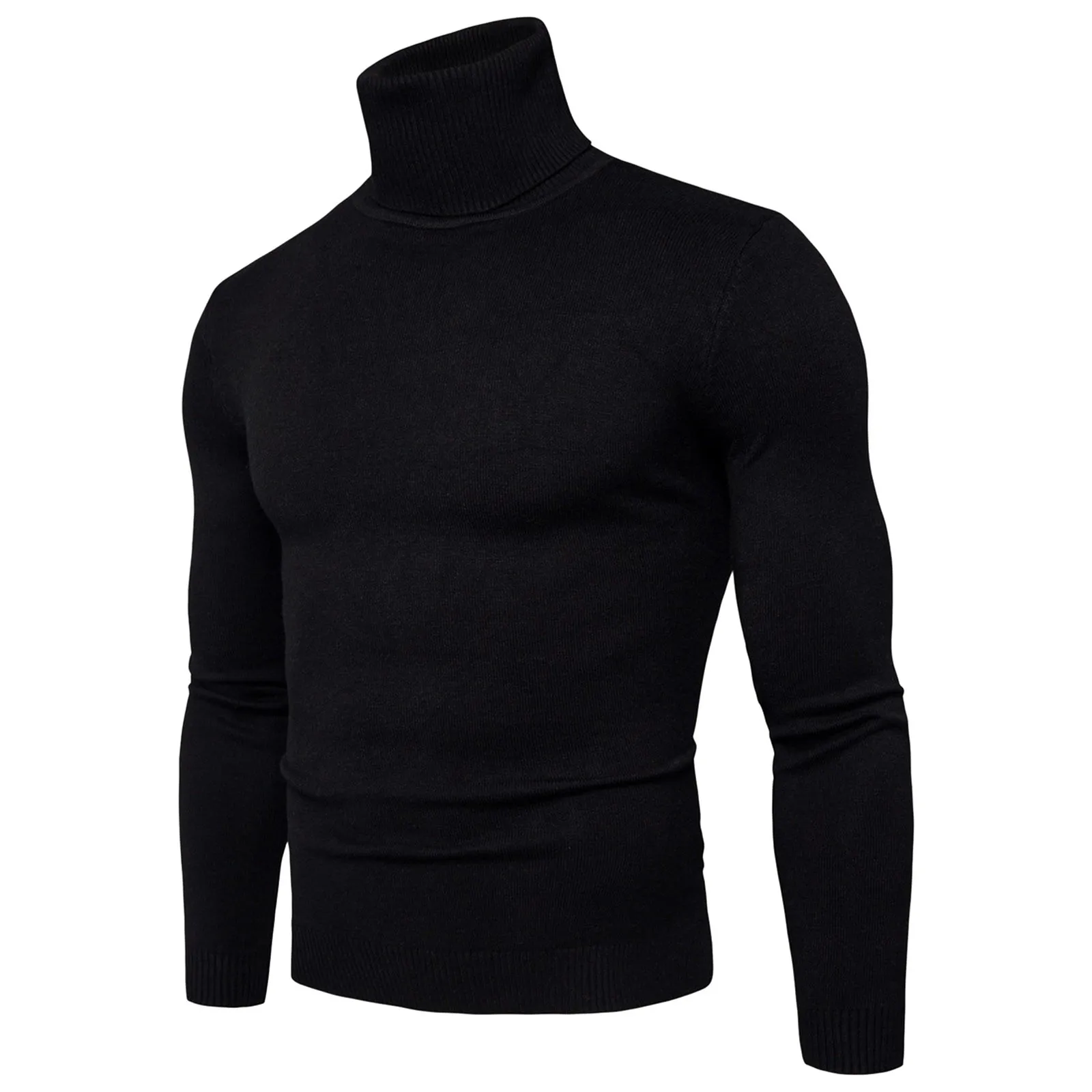 Autumn And Winter 2024 Turtleneck Sweater Men Warm Knitted Solid Color Pullovers Men's Slim Fit Casual Turtleneck Knitwear