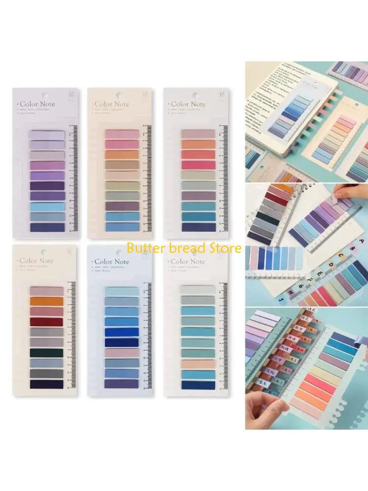 W89C 1200Pcs 6 Pack Repositionable Book Tab Flags Page Marker Transparent Indexes Tab