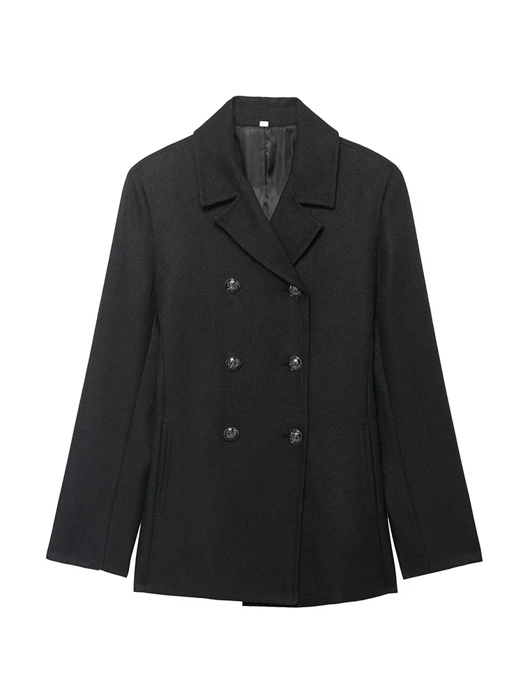 الخريف الشتاء النساء المعاطف الصوفية موضة سليم صالح مزدوجة الصدر سترة أنيقة التلبيب الدافئة الشارع الشهير سيدة ملابس خارجية أنيقة