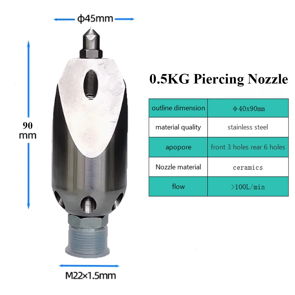 

0,5-4 кг канализационная насадка высокого давления, вращающаяся головка мыши для выемки трубопроводов, очистки грязи, прокола, мытья, нержавеющей стали