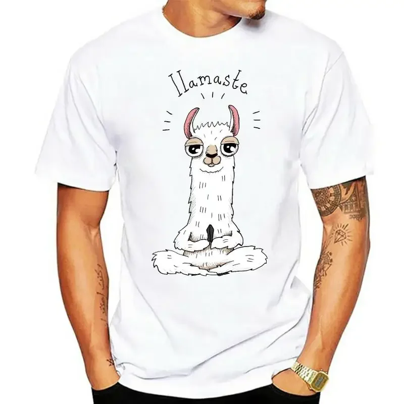 Футболка мужская с ламой, йогой, альпакой, текстом животных