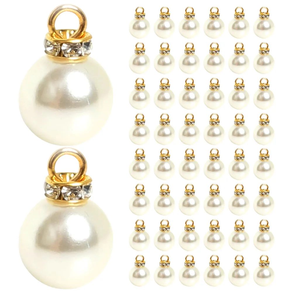 

150Pcs Rhinestone Pearl Charms ABS Plastic Pendants DIY Jewelry Making Accessories for Hair Clothing Decoration