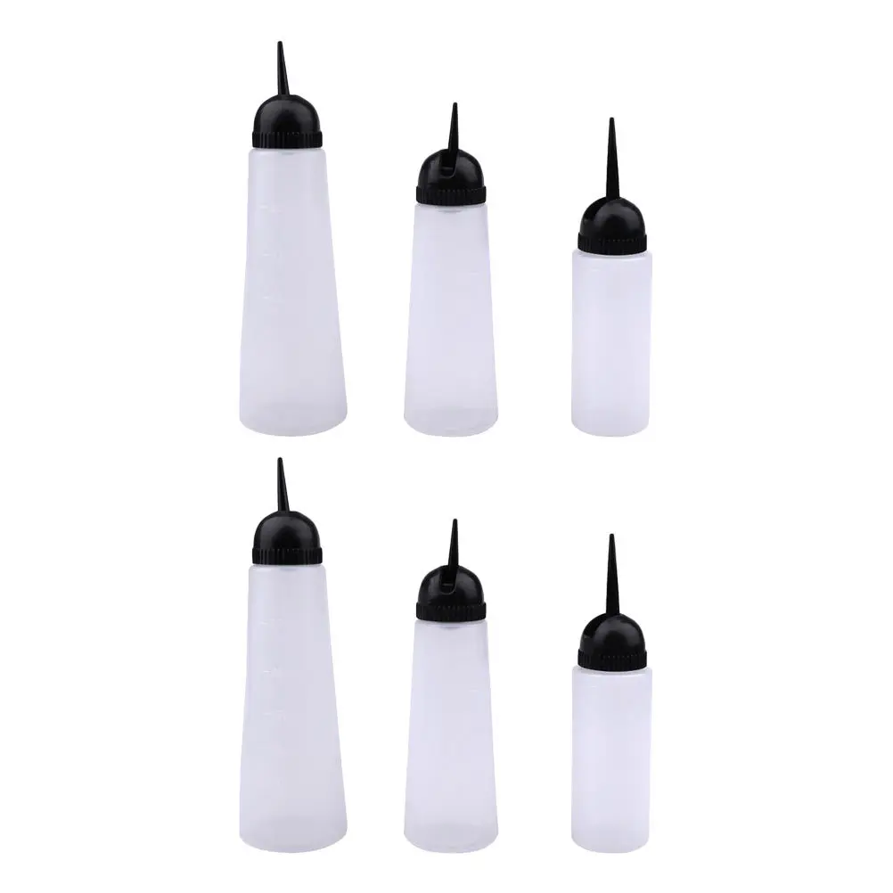 

6 Pcs Dry Cleaning Bottle Shampoo Applicator for Hair Salon Accessories Hairdressing Scale Pointed Mouth Container Dye