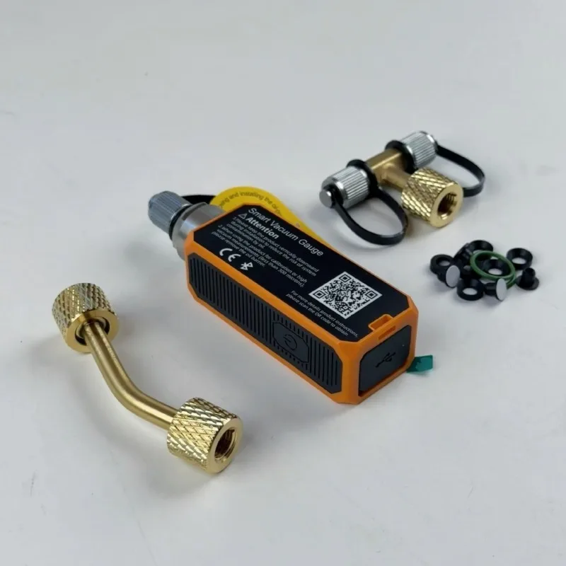 VGW-MINI Bluetooth Vacuum Gauge Kit with 3-Way Valve & Elbow, HVAC Refrigeration Micron Tester for AC Repair