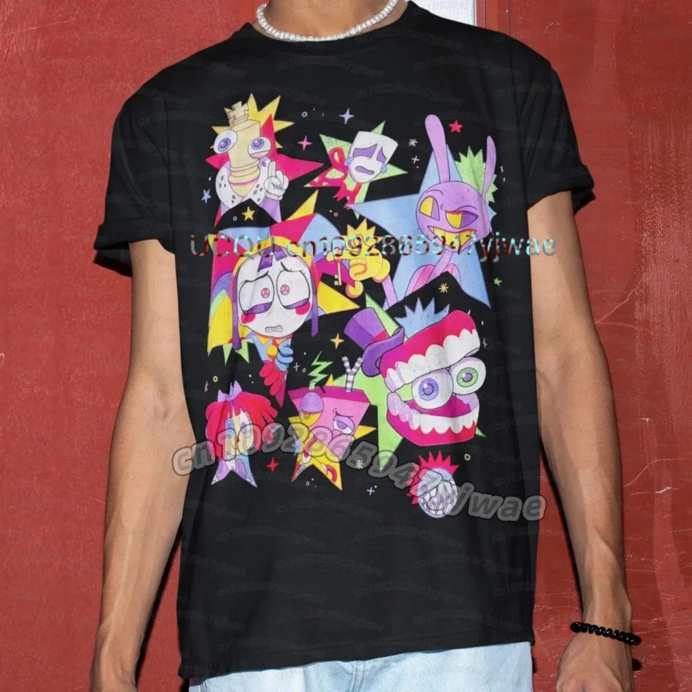 2026 Damen THE AMAZING DIGITAL CIRCUS Pomni Print Kurzarm Cartoon Plus Size Baumwolle Kinder Jungen Mädchen Eltern-Kind T-Shirt – Detail 6
