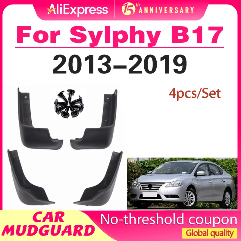 

4X For Nissan Sentra Pulsar Sylphy B17 2013 - 2018 Front Rear Mudguards Mud Flaps Splash Guards Fender 2014 2015 2016 2017