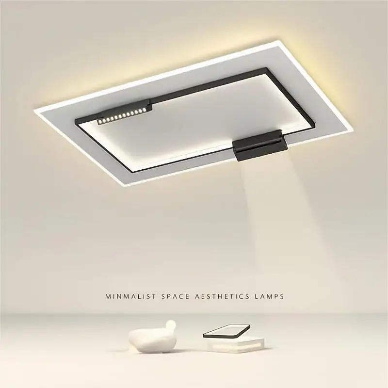 New Rectangular Modern Minimalist Ceiling Light Personality Living Room Main Llight with Spotlights