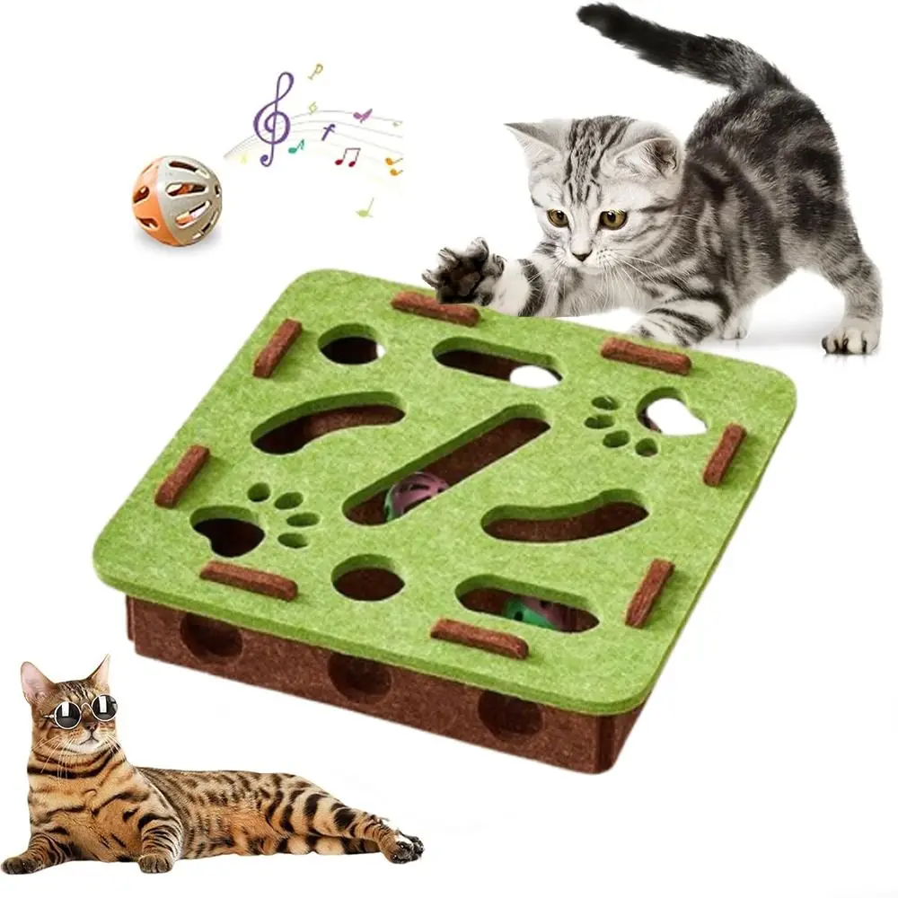 

Detachable Creative Pet Puzzle Track Toy Felt Interactive Cat Teasing Box Funny Household Cat Exercise Toy Cat Teasing Artifact