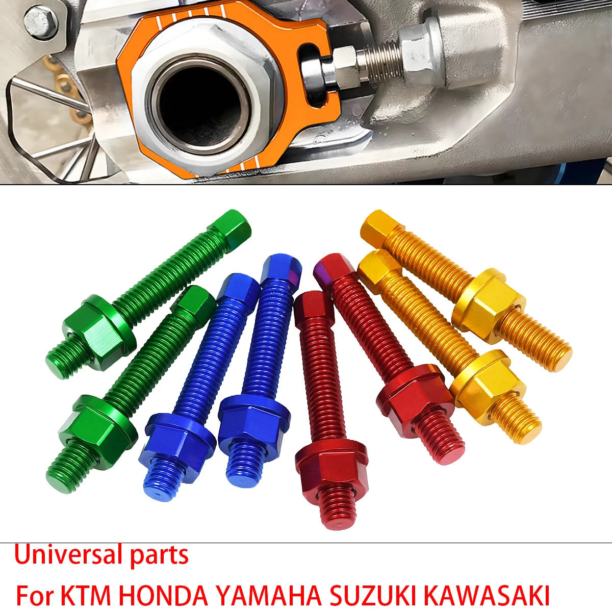 

high quality Universal Motocross M8 Rear Axle Blocks Chain Adjuster Bolt Fastener For Honda Kawasaki Suzuki Yamaha Bike