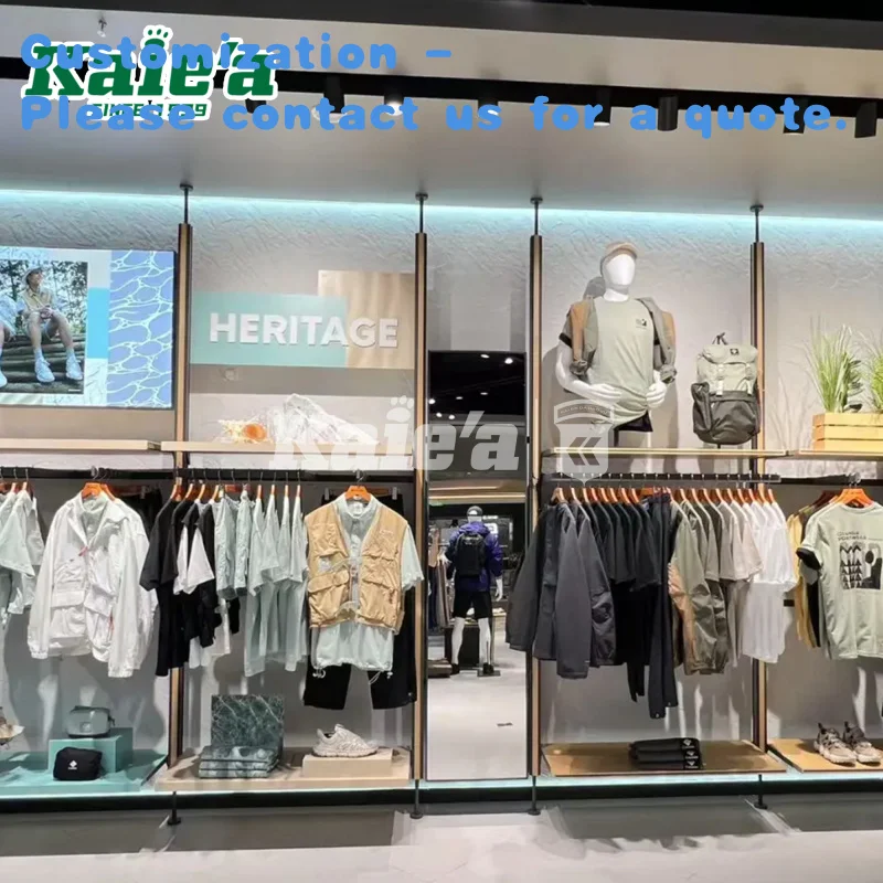 

custom.OEM Clothing Display Racks Fashion Ladies Cloth Shop Interior Design Ideas Garment Boutique Shop Fitting