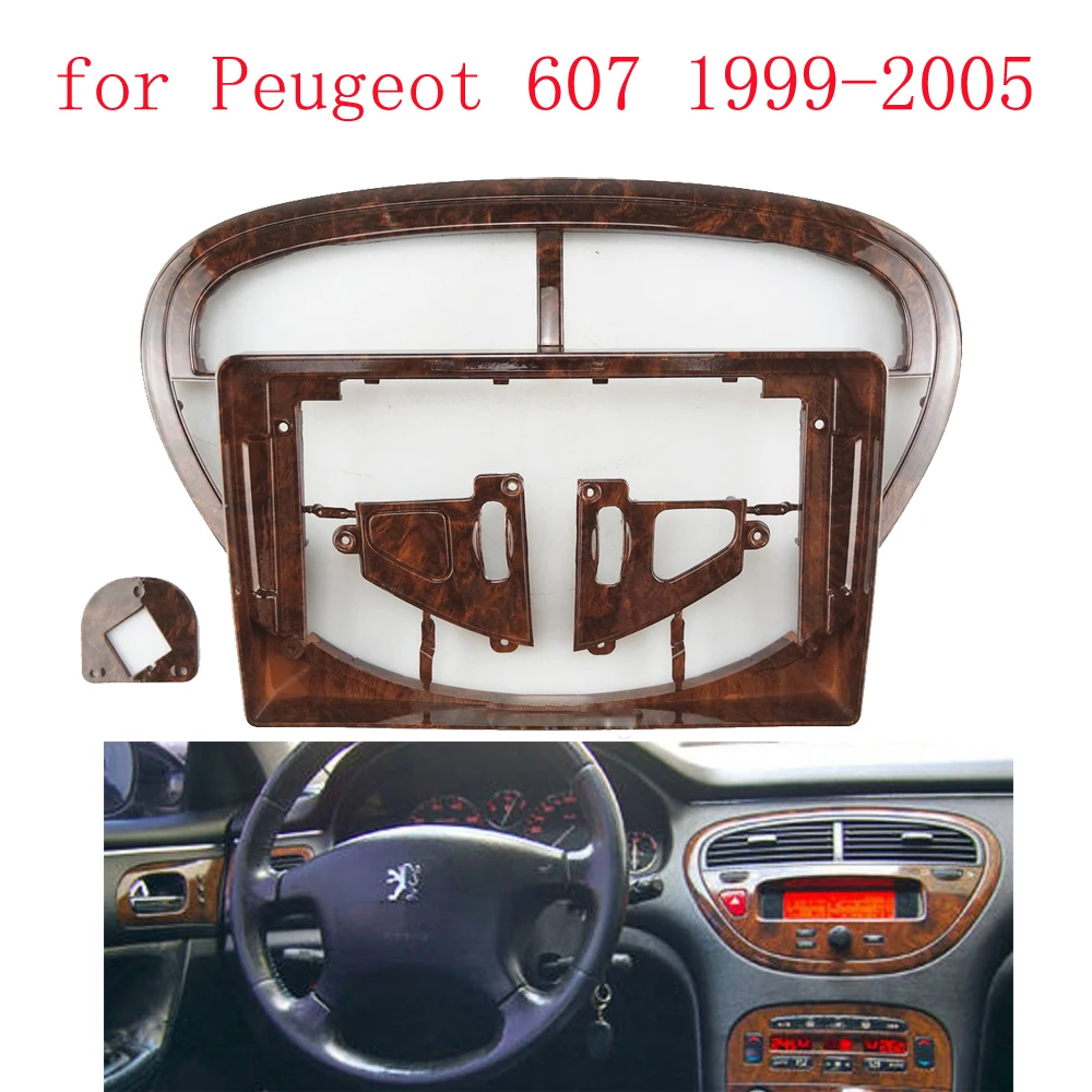 9 inch Car Fascia Radio Panel for Peugeot 607 1999-2005 Dash Kit Install Facia Console Bezel GPS Adapter 9inch Plate Trim Cover