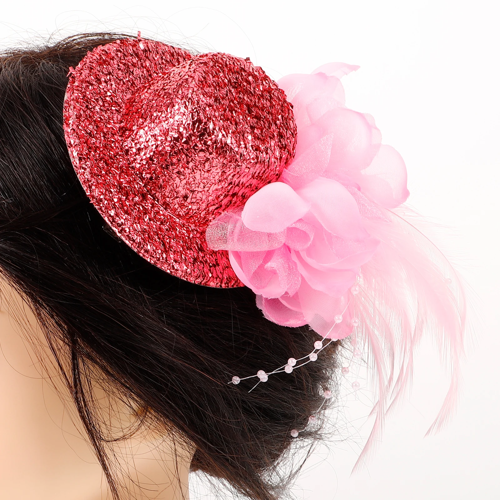 

4 Pcs Clips Mini Hat Barrettes Top Hat Hair Clip Cap Barrettes Red Purple Lightweight Goth Accessories