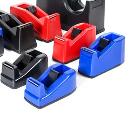 Heavy Duty Tape Dispenser Plastic Adhesive Tape Holder Solid Color Tape Cutter Portable Desktop Tape Stand Office Supply