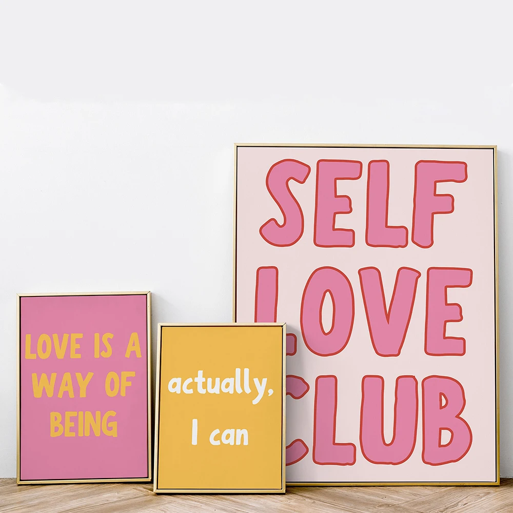 Funny Colorful Retro Vibrant Colors Prins Eclectic Wall Art Girls Trendy Posters College Self Love Club Dorm Room Decor Murals