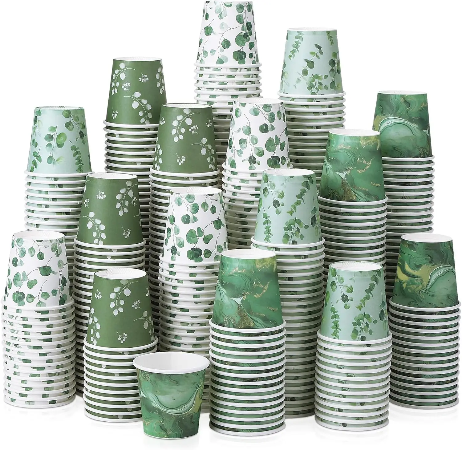 

600 Pack 2 oz Disposable Bathroom Cups Mini Mouthwash Cups Small Printed Paper Cup for Home Travel Picnic Party and Even