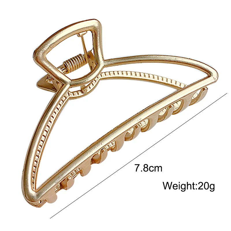 2024 Korean New Claw Barrettes For Women Fashion Girl Metal Geometric Hollow Out Headwear Accessories Crab Hair Clip