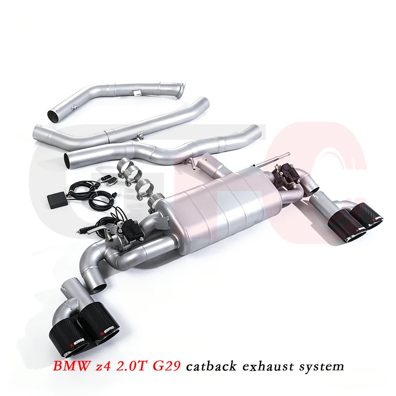 

For BMW Z4 G29 2.0T 2020 model catback high-performance exhaust system, with valve muffler, 4 carbon fiber tips