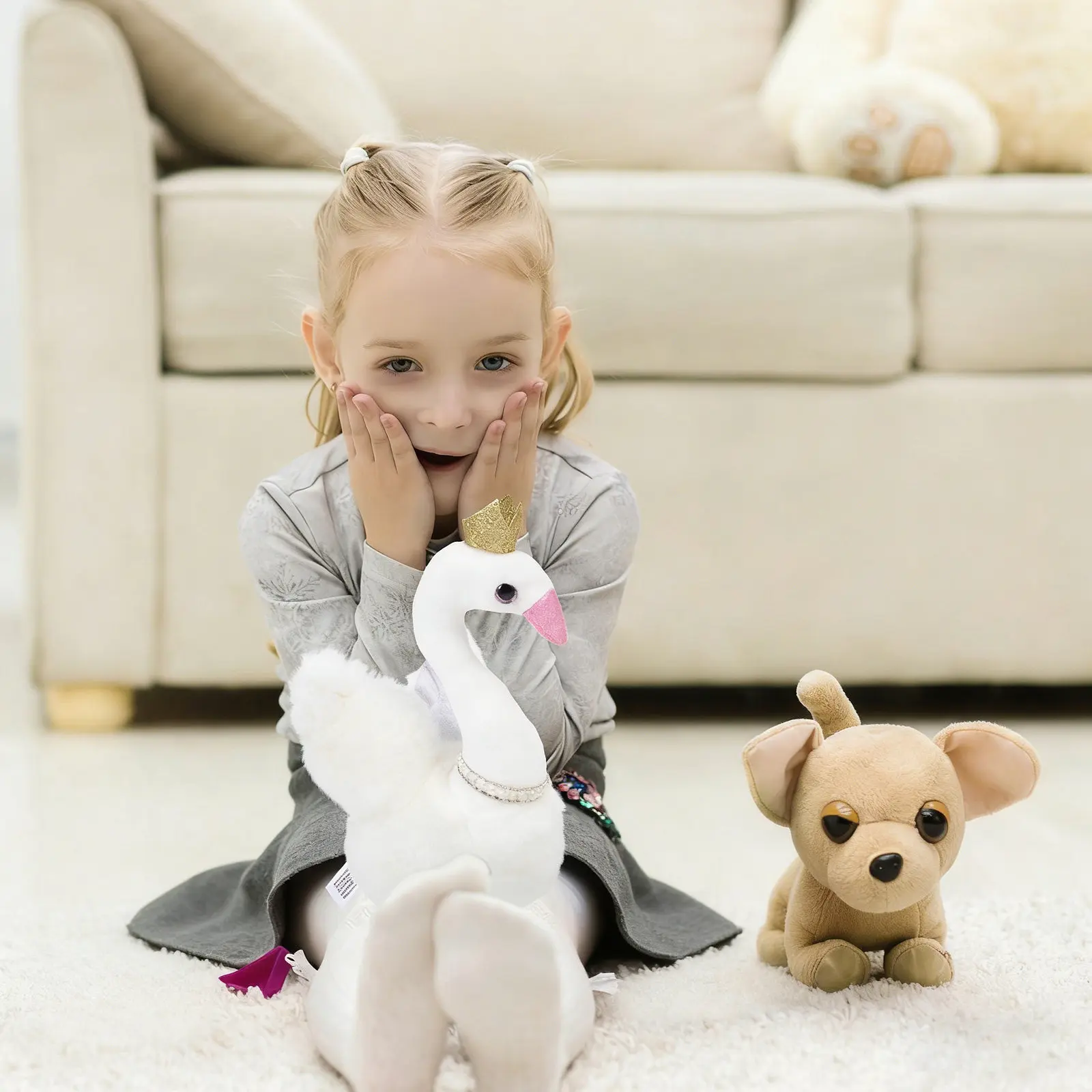 

Мягкая игрушка-лебедь, плюшевая кукла-животное для детей, малышей, игрушка для игр, маленький декоративный элемент