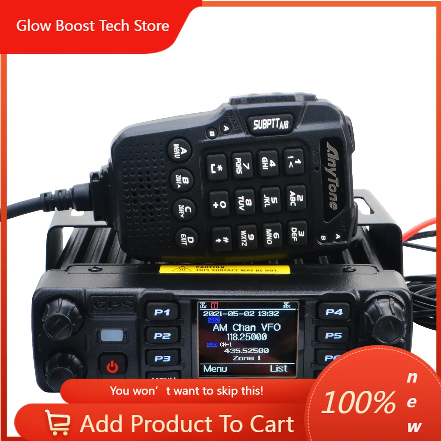 

GBAT-D578UV Plus VHF UHF Air Band Receive GPS APRS Bluetooth PTT DMR Digital Repeater Function FM Mobile Radio AES256