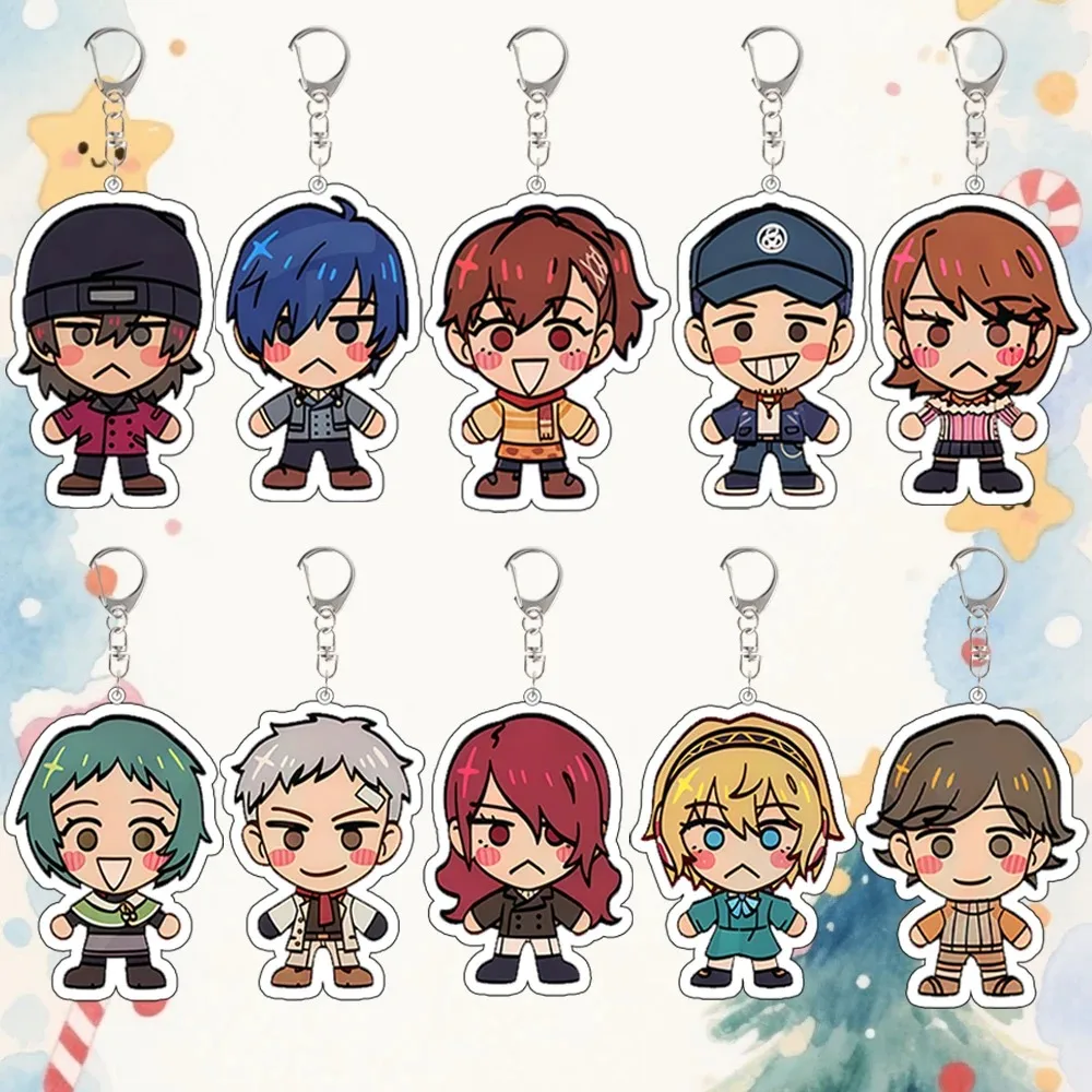 Llavero de acrílico de Persona 3 Versión Q con Makoto, Kotone, Mitsuru, Yukari, Aigis y Fuuka, accesorio para mochila, regalo de festival, adorno