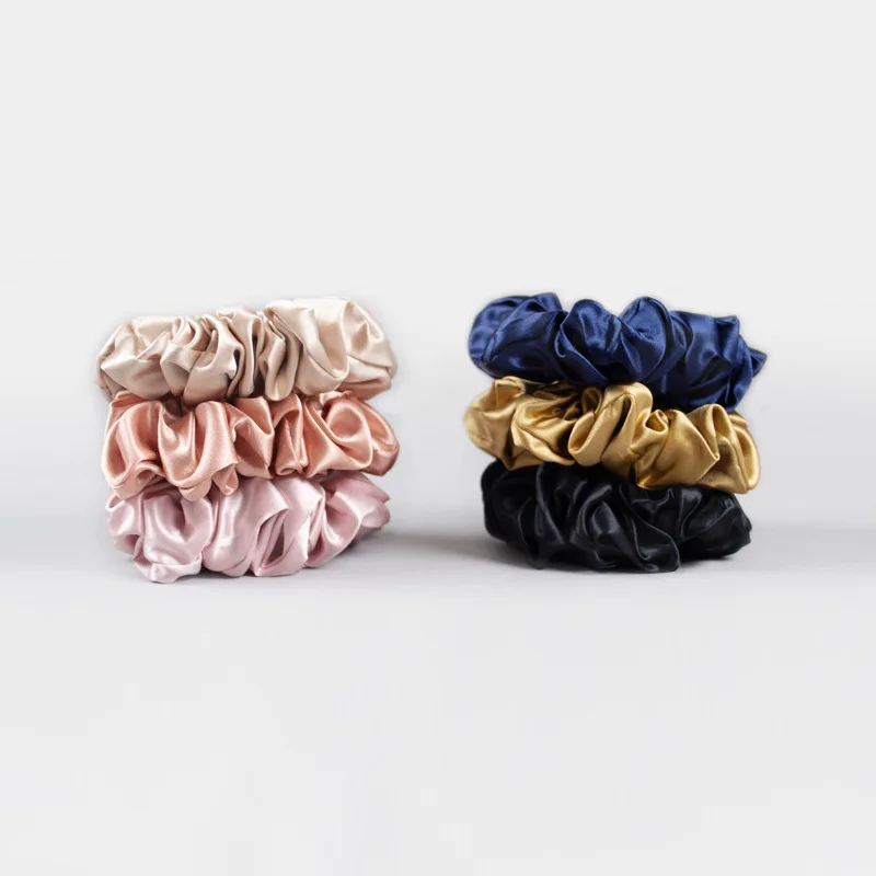 22 Momme 6A Grade Ture Silk 100% Pure Natural Mulberry Silk Scrunchies Rubber Bands Hair Ties Hair Accessories - Middle - 3.5cm