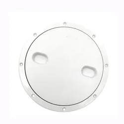 Marine White Nylon 9 inch Flat Inspection Hatch with Detachable Covers Boat Access Cover Lid Screw Out Deck Plate Hardware