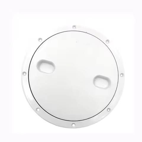 Marine White Nylon 9 inch Flat Inspection Hatch with Detachable Covers Boat Access Cover Lid Screw Out Deck Plate Hardware