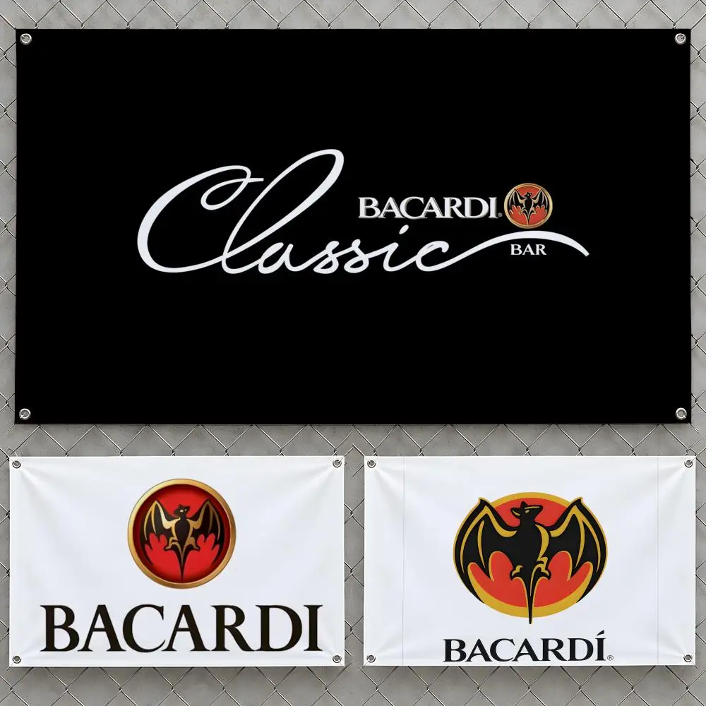 Carta B-Bacardi Brand Flags Wall Hanging Flag Blanca Banners For Birthday Parties Bat Outdoor Bedroom Dorm Room Rum Decor
