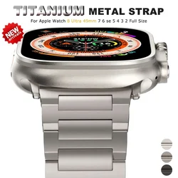 Ultra Titanium Bracelet for Apple Watch 49mm 46mm 45mm 44mm Luxury Metal Strap for IWatch Series 10 9 8 7 6 5 SE 42mm 41mm Band
