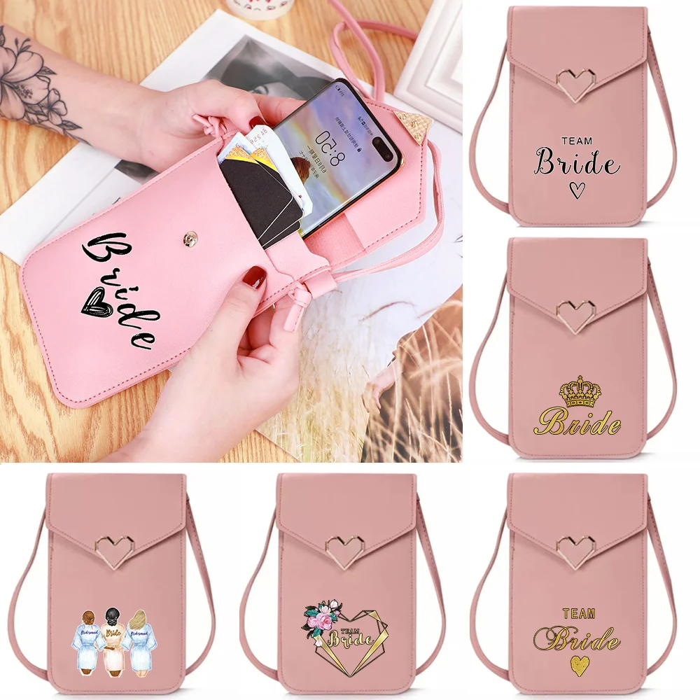 

Универсальный прозрачный чехол для телефона с сенсорным экраном, двухслойный, серия Bride, для повседневного использования, кошелек, сумка через плечо для покупок