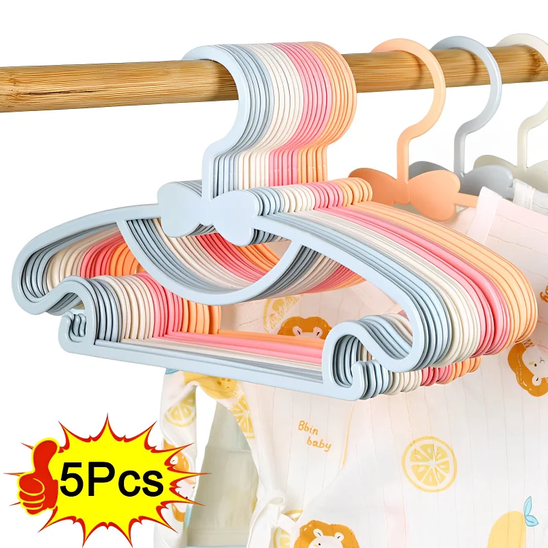 5/2/1pcs Kids Clothes Hanger Racks Portable Plastic Display Hangers Windproof Children Coats Hanger Baby Clothing Organizer