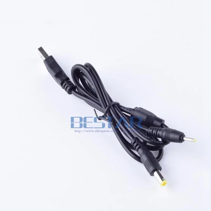 Black 1 in 2 out USB A male to DC 2.5*0.7 2.5 mm x 0.7 mm & DC 5.5*2.1 5.5 x 2.1 5.5/2.1 male Barrel Jack charging Power Cable
