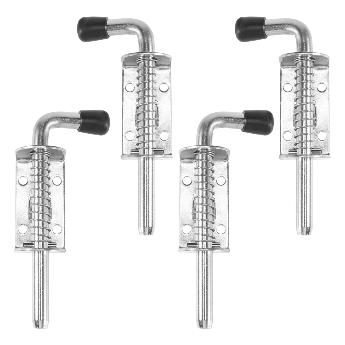 

4 Pack 5 Inch Spring Loaded Latch Pin 304 Stainless Steel Barrel Bolt Thickened 2mm Door Lock, Brushed Finished