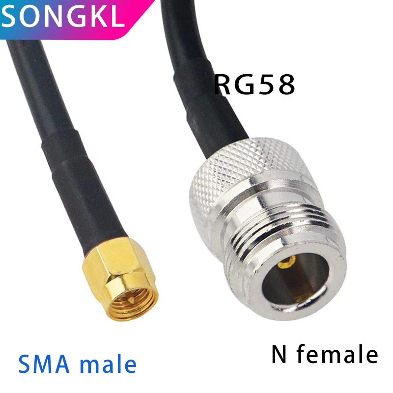 N Female -SMA male /RP-SMA RG58 coaxial RF cable conversion cable FRP antenna extension cable Low loss Pigtail Jumper N-SMA