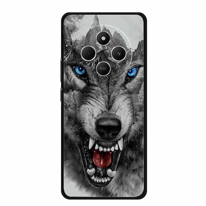 For Xiaomi Poco C75 Case C 75 Phone Cover Lion Wolf Black Silicone Soft Back Cover Case For Poco C75 Case POCOC75 6.88\