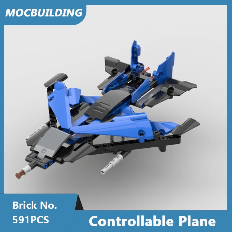 MOC Building Blocks Controllable Plane Model DIY Assembled Bricks Aircraft Educational Creative Collect Toys Xmas Gifts 591PCS