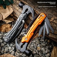 Outdoor Camping Hand-held Stainless Steel Lock Multi-function Hammer High Hardness Portable Folding Hammer