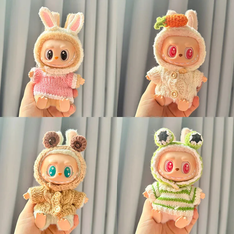 

17cm Labubu I II Cute Plush Doll'S Clothes Idol Dolls Rabbit Ears Sitting Party Clothing Accessories For Korea Kpop Exo